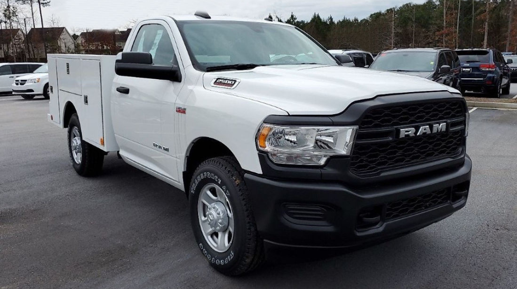 white pick up truck