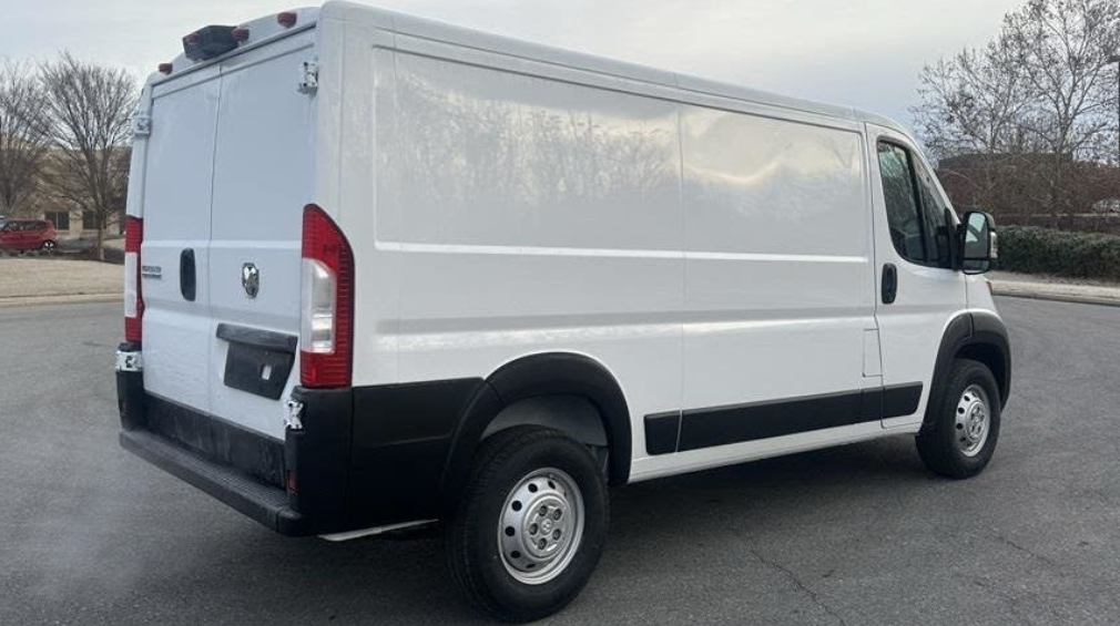 white cargo van from behind