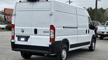 white cargo van from behind