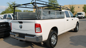 white pick up truck from behind